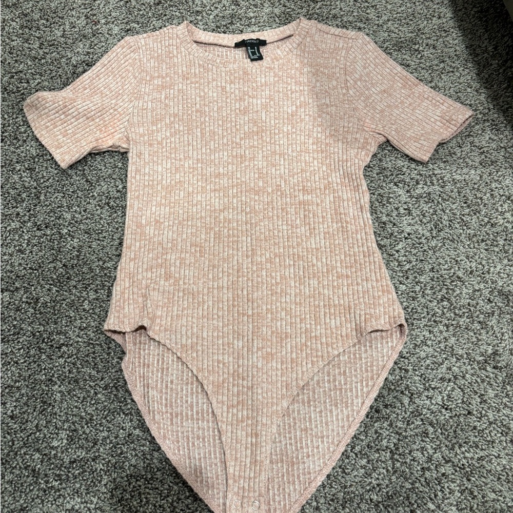 Forever 21 Velvet Ribbed Bodysuit
